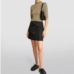 Sandro Puff Sleeve Smocked Top (slightly cropped) Size Small